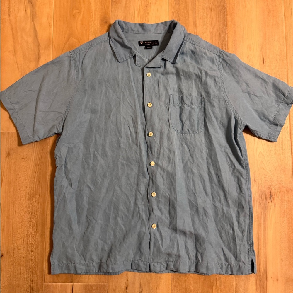 Cremieux Classics Linen and Silk Shirt Size Large